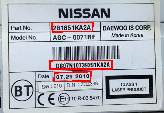 Nissan Daewoo Radio Label